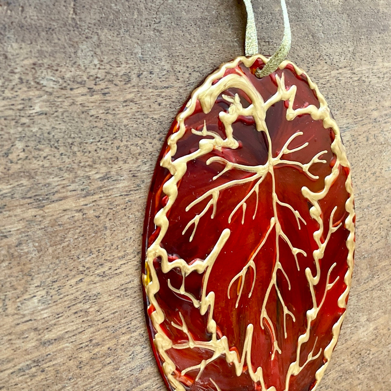 Autumn~ Oval suncatcher