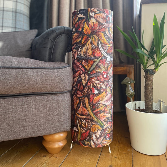 Autumntime~ One of a kind fabric floor lamp