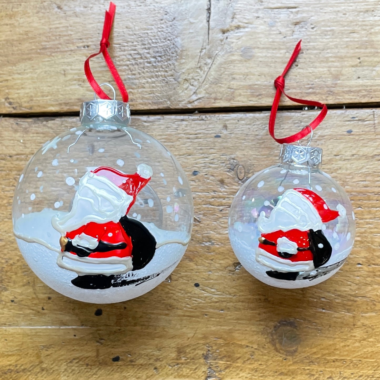 Santa~ Large glass bauble