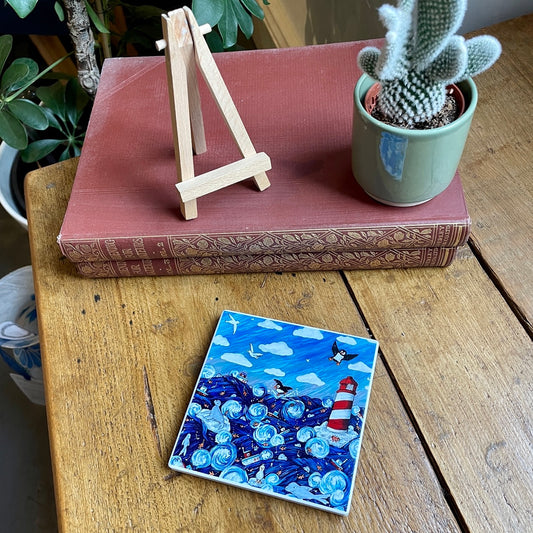 Sealife~ Ceramic coaster & Easel