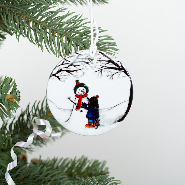 Dexter & the snowman~ Ceramic decoration