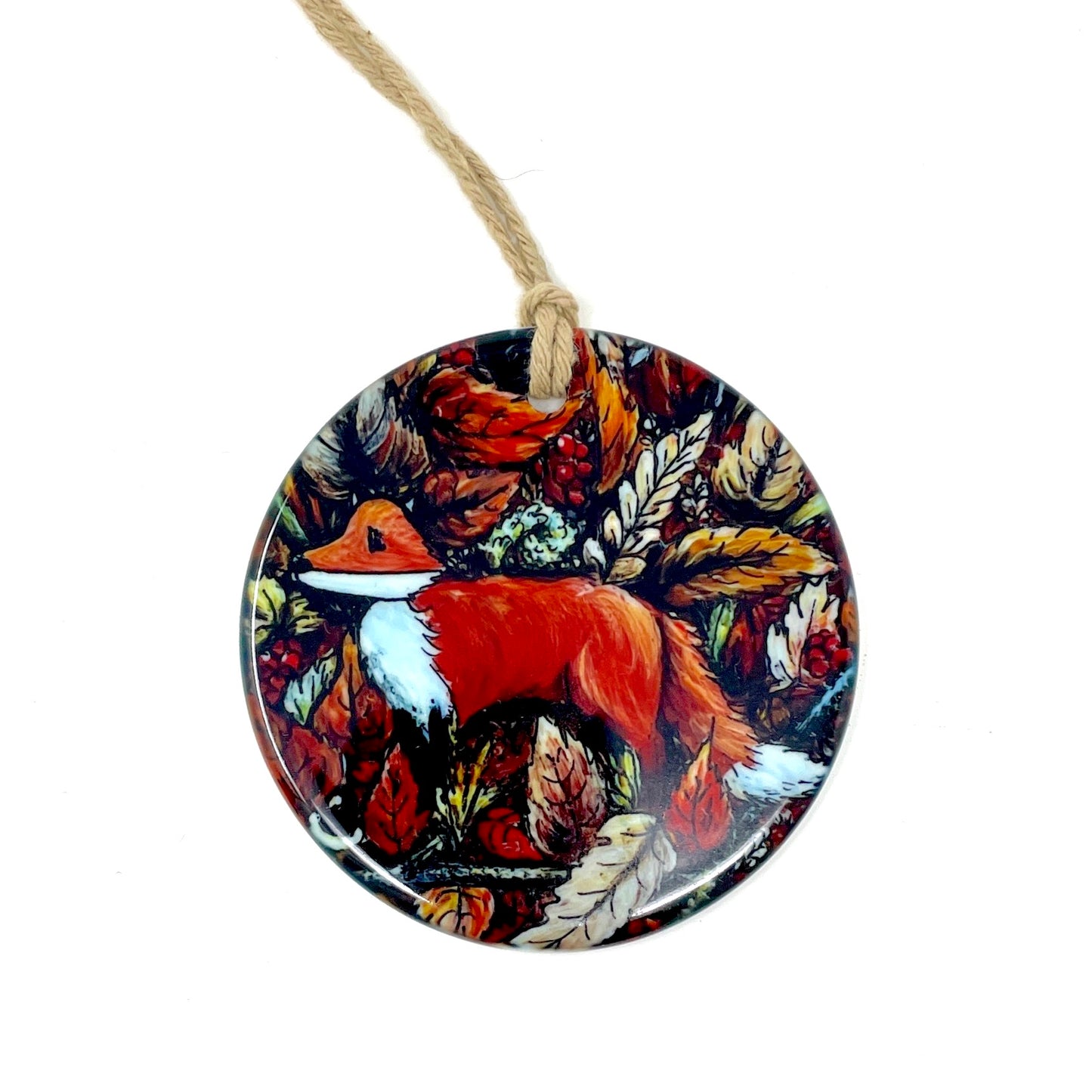Fox in autumn~ Ceramic decoration