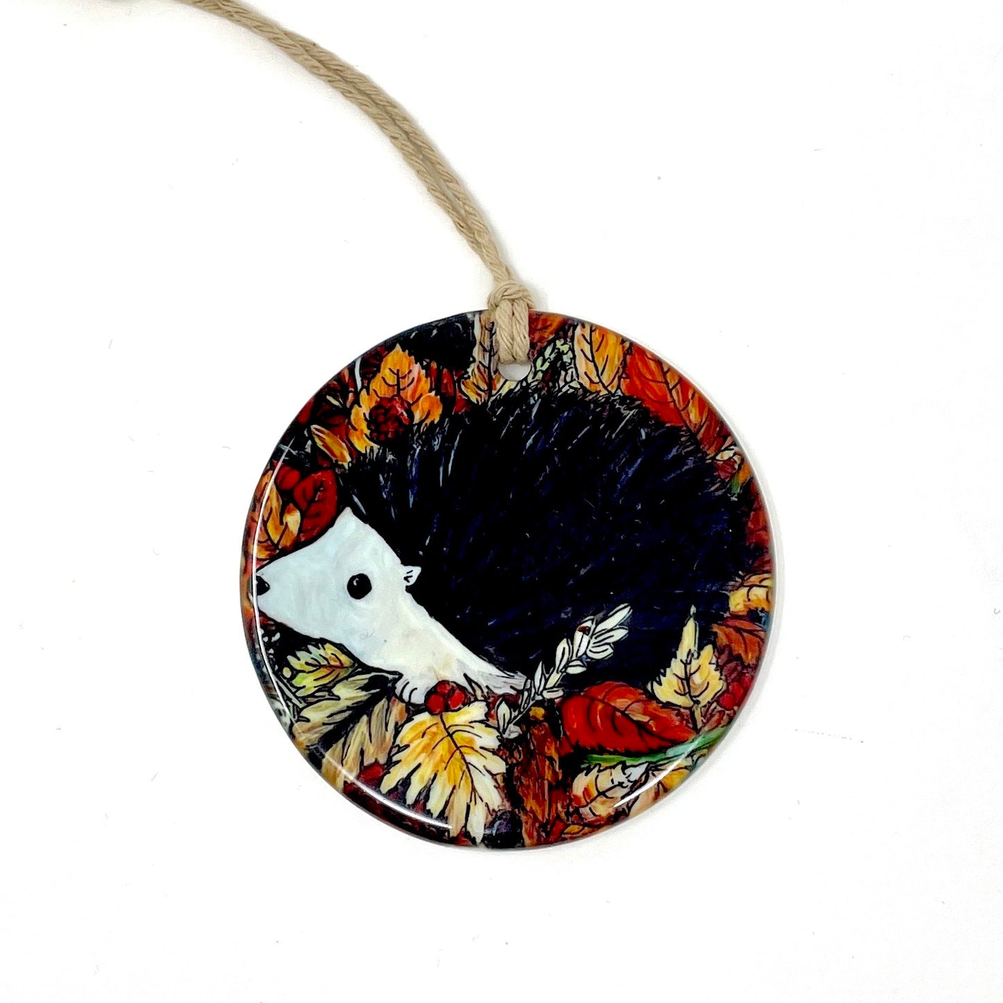 Hedgehog in autumn~ Ceramic decoration