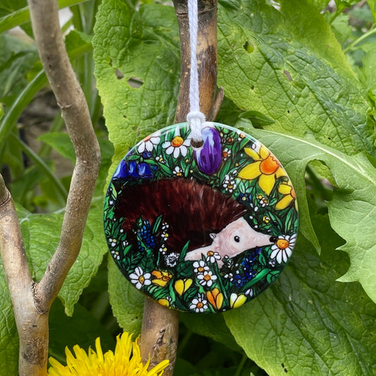 Hedgehog in spring~ Ceramic decoration