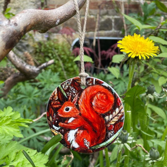 Squirrel in autumn~ Ceramic decoration