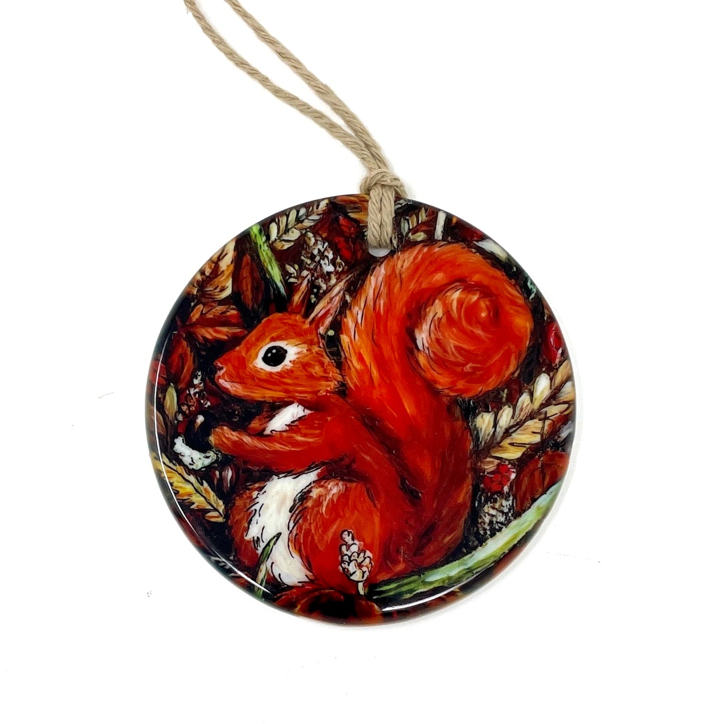 Squirrel in autumn~ Ceramic decoration