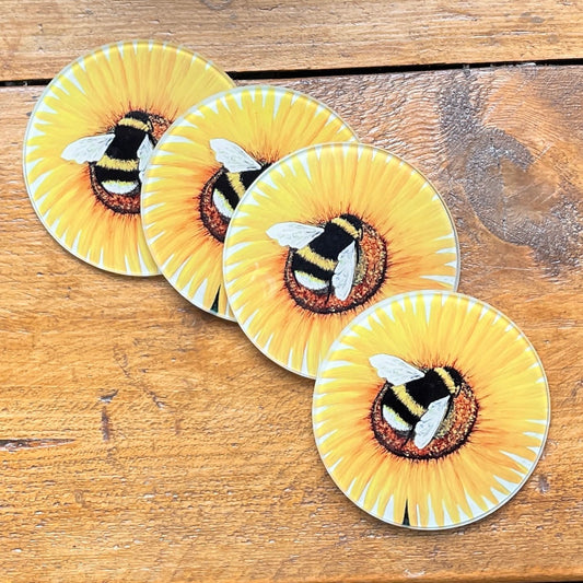 Bee Happy~ Glass coaster