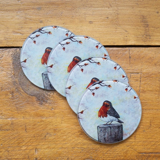 Robin redbreast~ Glass coaster