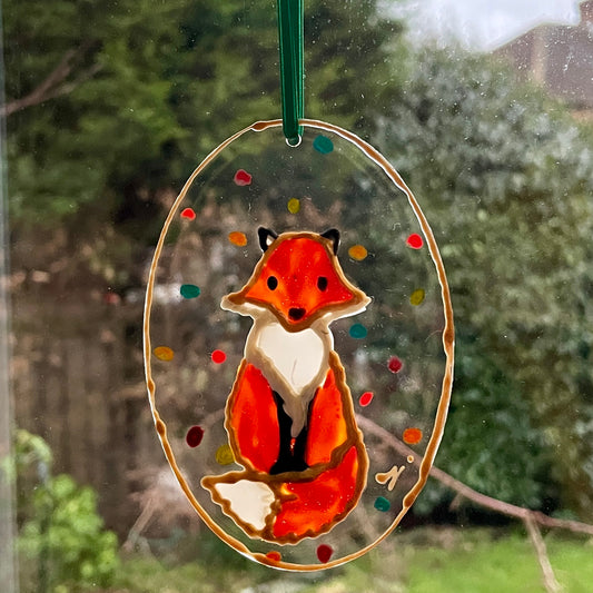Fox~ Oval suncatcher
