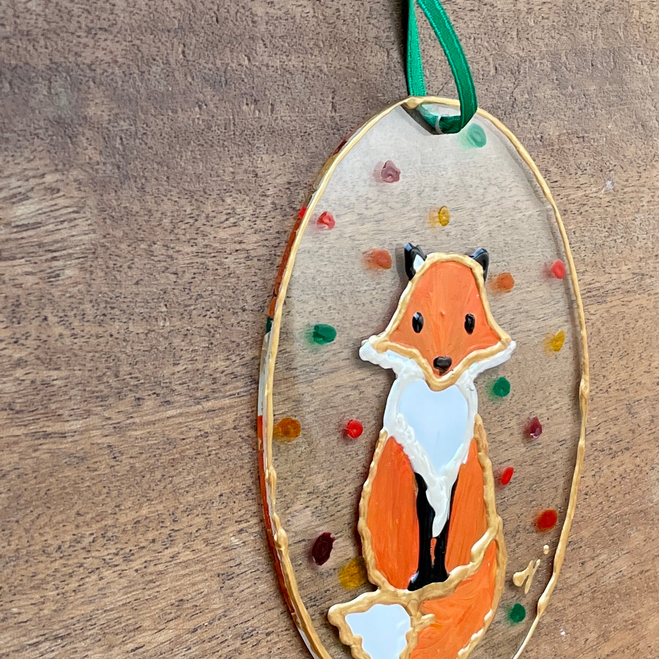 Fox~ Oval suncatcher