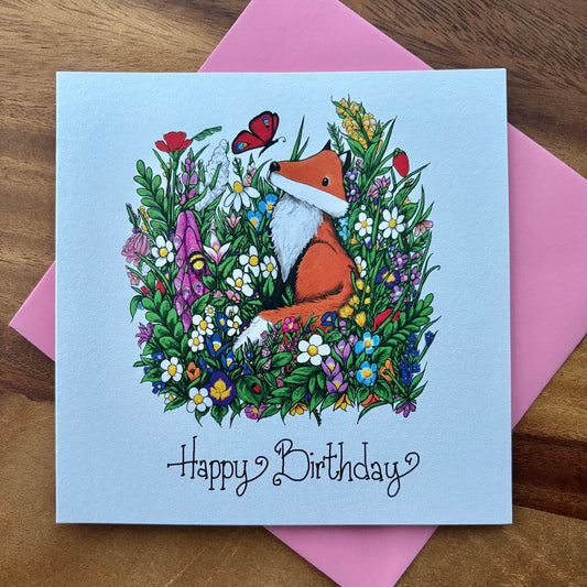 Card~ Fox in Summer Birthday
