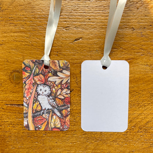 Autumntime Gift wrap & Owl tag