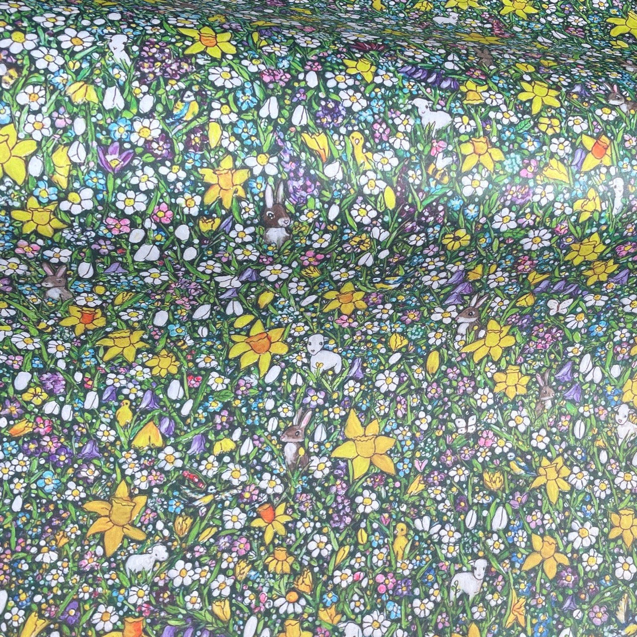 Springtime gift wrap & Bluetit tag