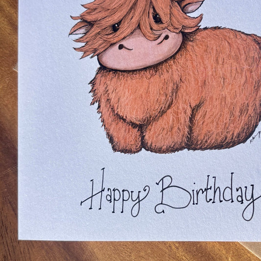 Card~ Highland cow birthday