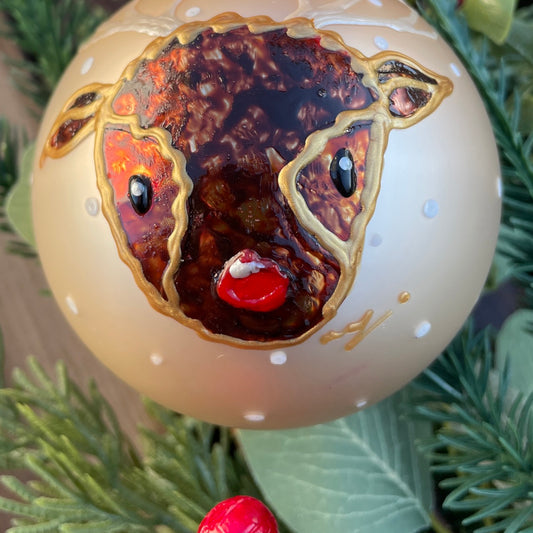 Rudolph~ Large glass bauble