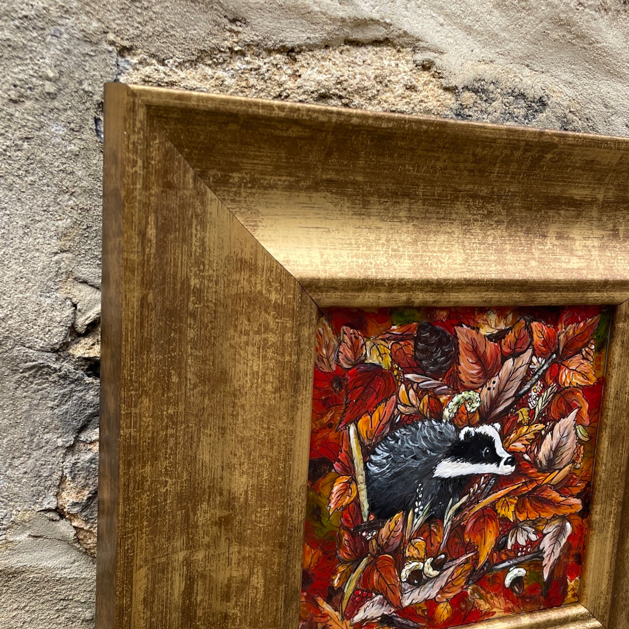 Badger in autumn~ Original painting