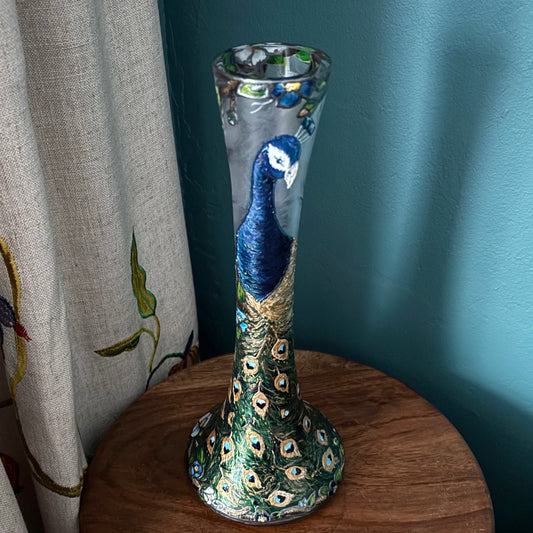 Peacock~ One of a kind vase