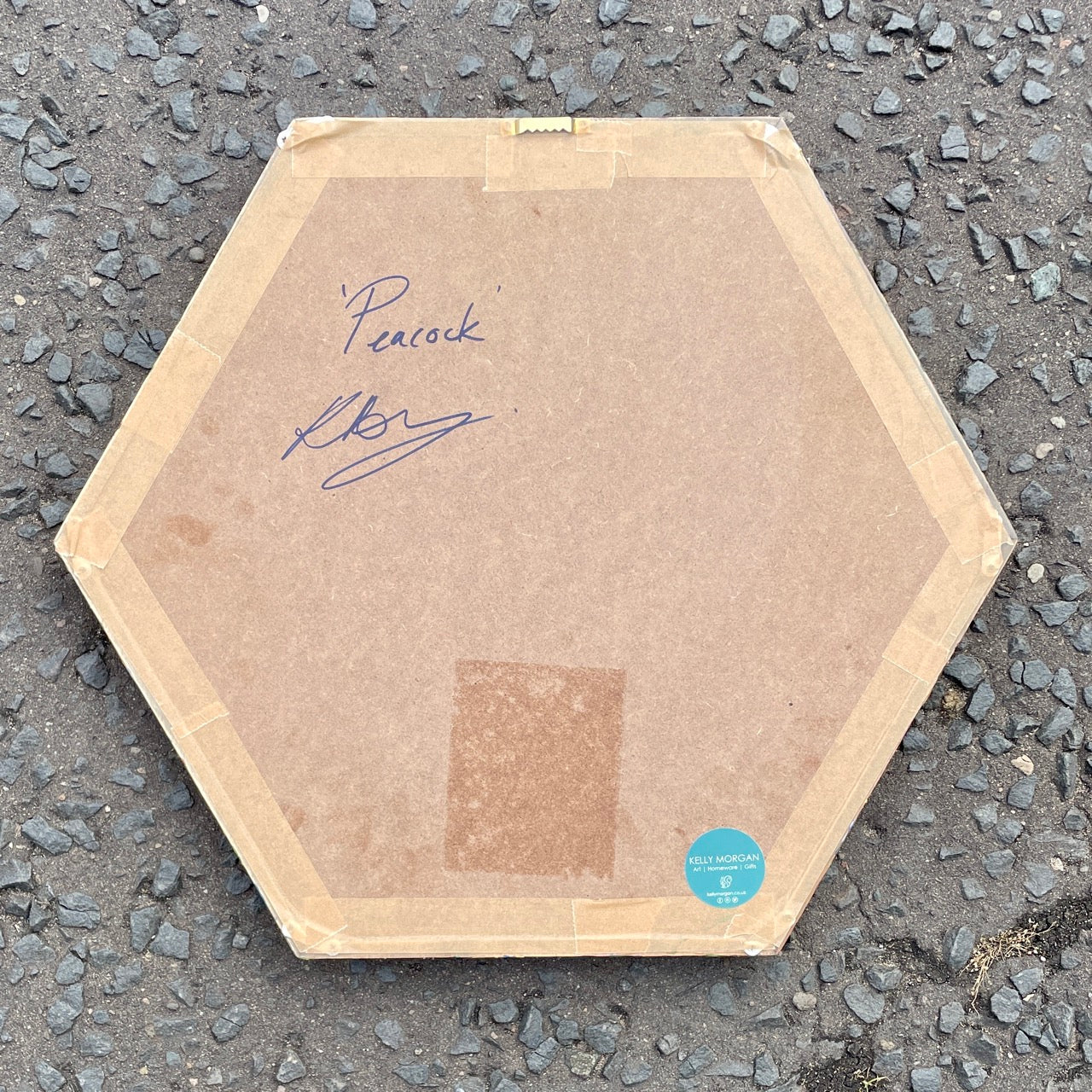 Peacock~ One of a kind hexagon mirror