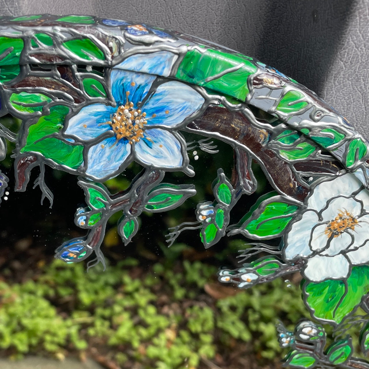 Peacock ~ One of a kind oval mirror