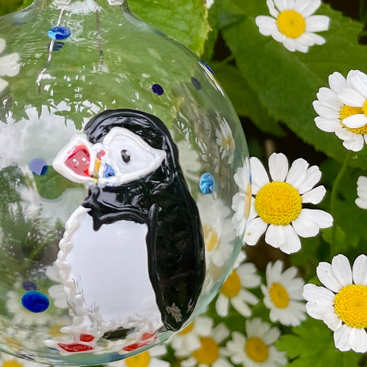 Puffin~ Glass bauble