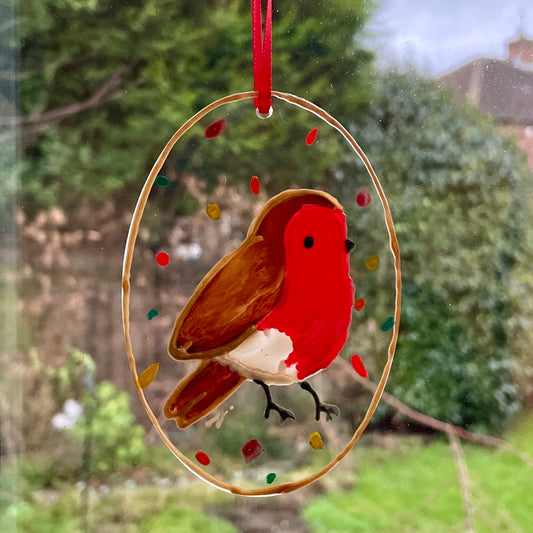 Robin~ Oval suncatcher