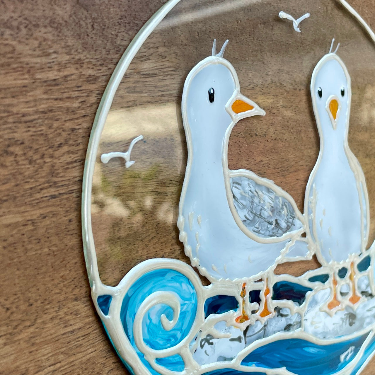 Seagulls~ Round suncatcher