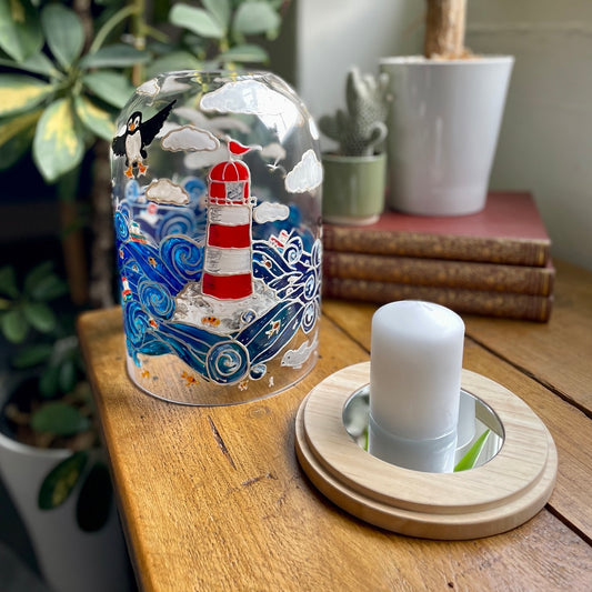 Seaside~ One of a kind dome candleholder