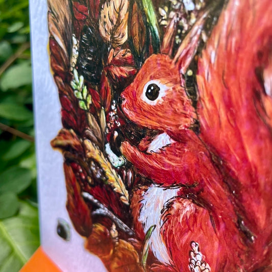 Card~Squirrel in autumn