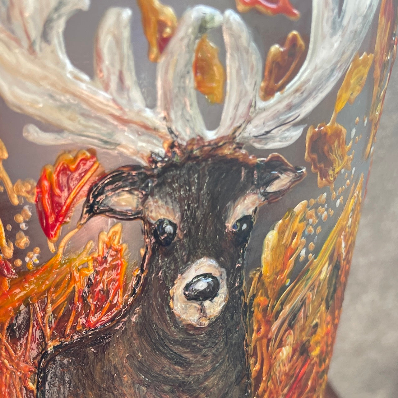 Stag in autumn~ One of a kind table lamp