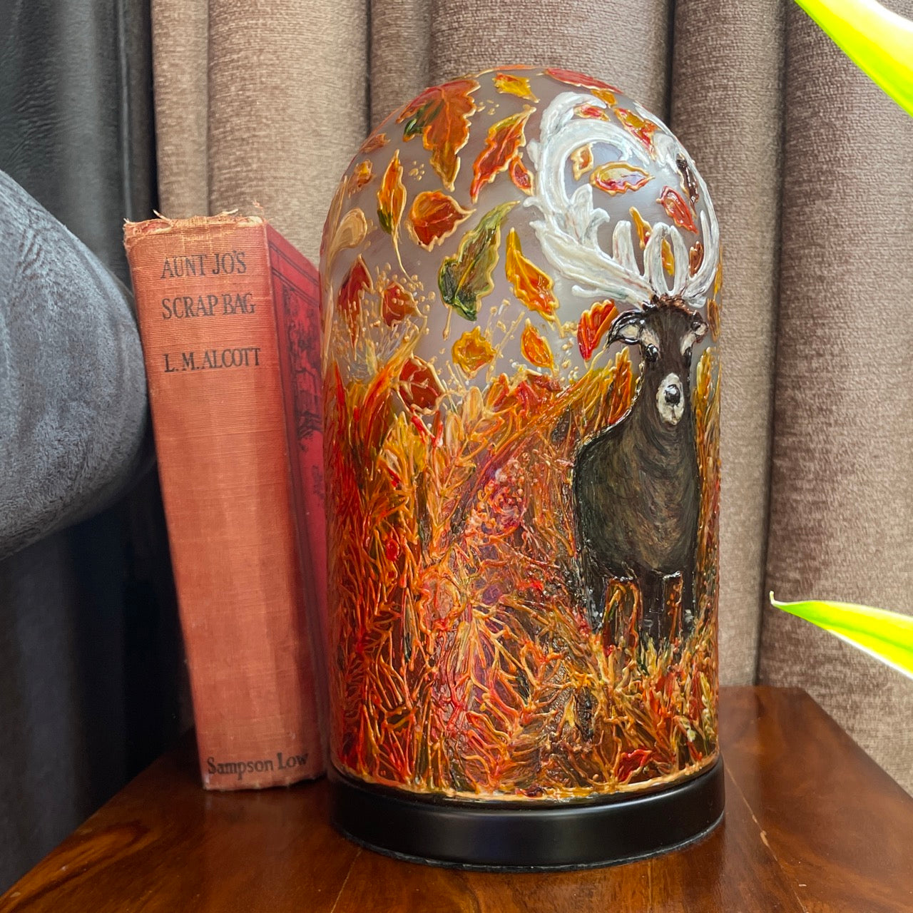 Stag in autumn~ One of a kind table lamp