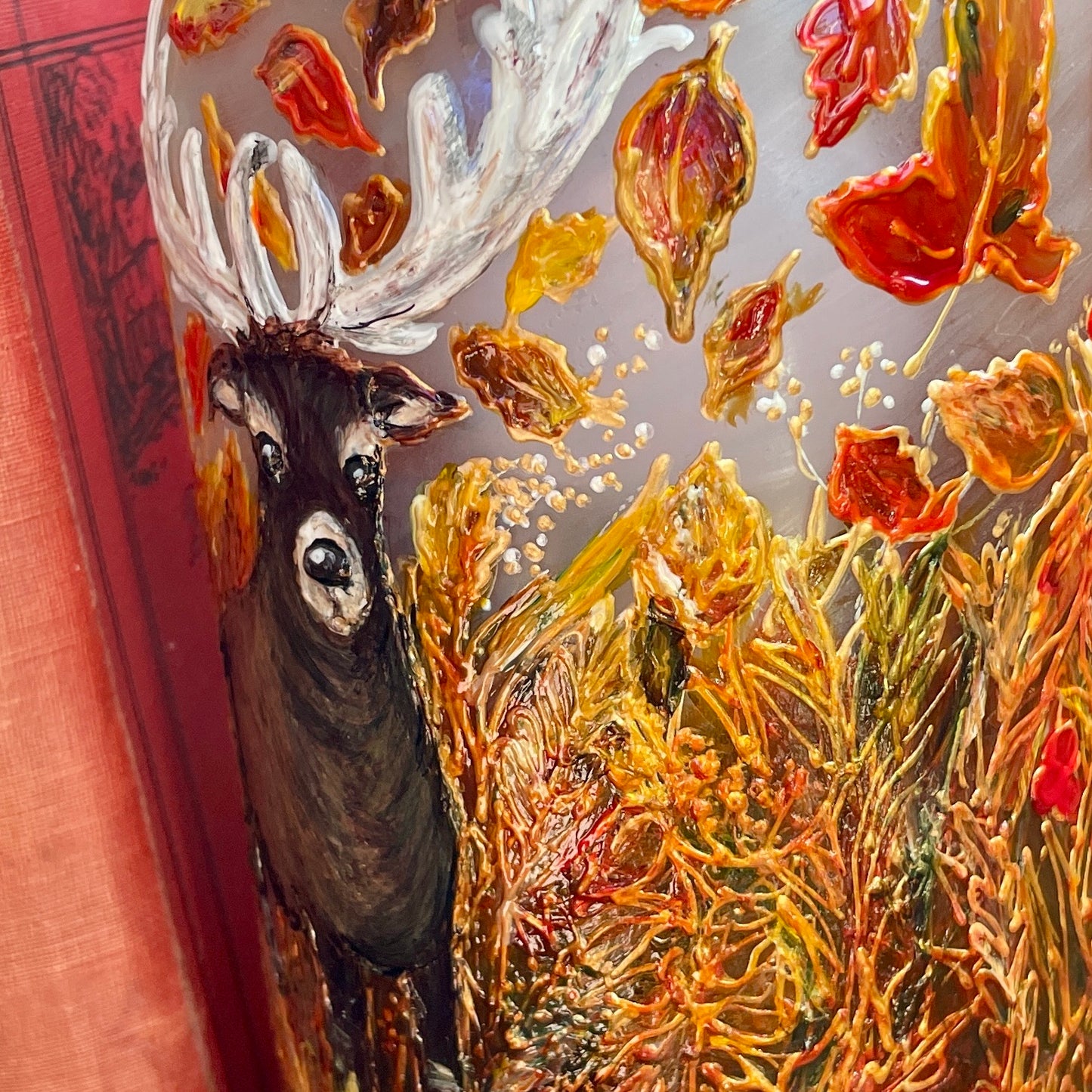 Stag in autumn~ One of a kind table lamp