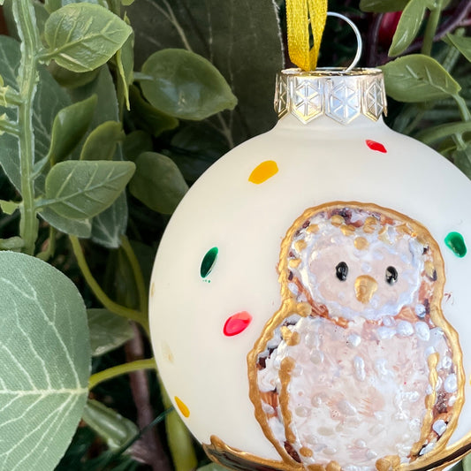 Owl in autumn~ Matt glass bauble