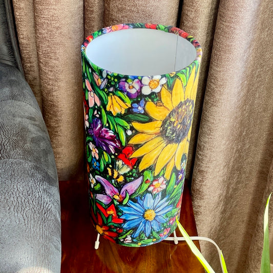 Summertime~ One of a kind fabric table lamp