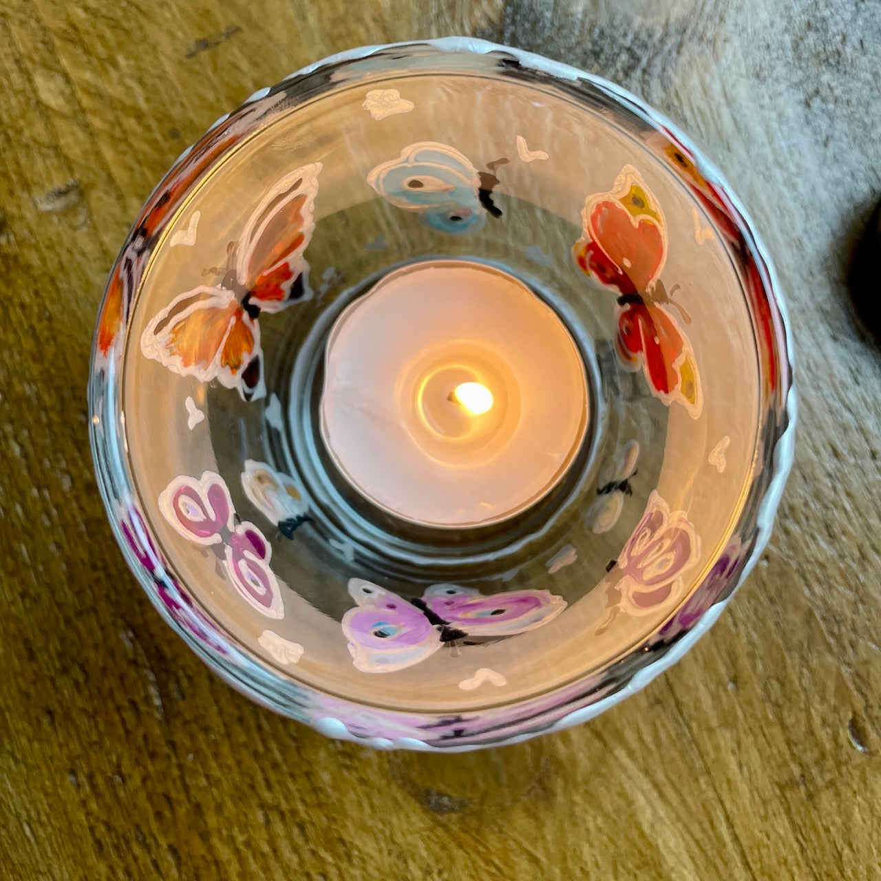 Rainbow butterfly~ Tealight candleholder