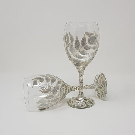 Silver leaves~ Wine glass