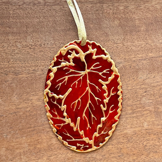 Autumn~ Oval suncatcher