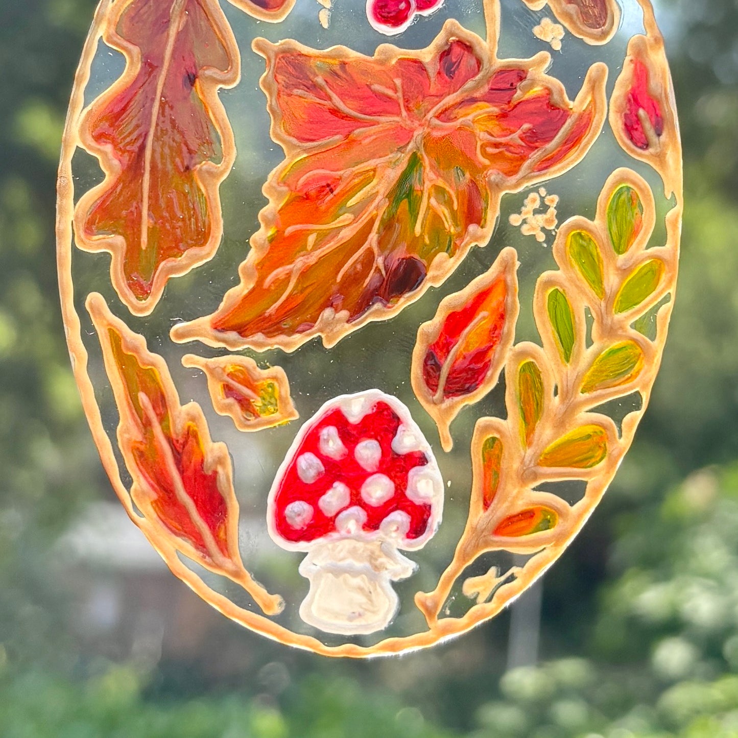 Autumnal~ Oval Suncatcher