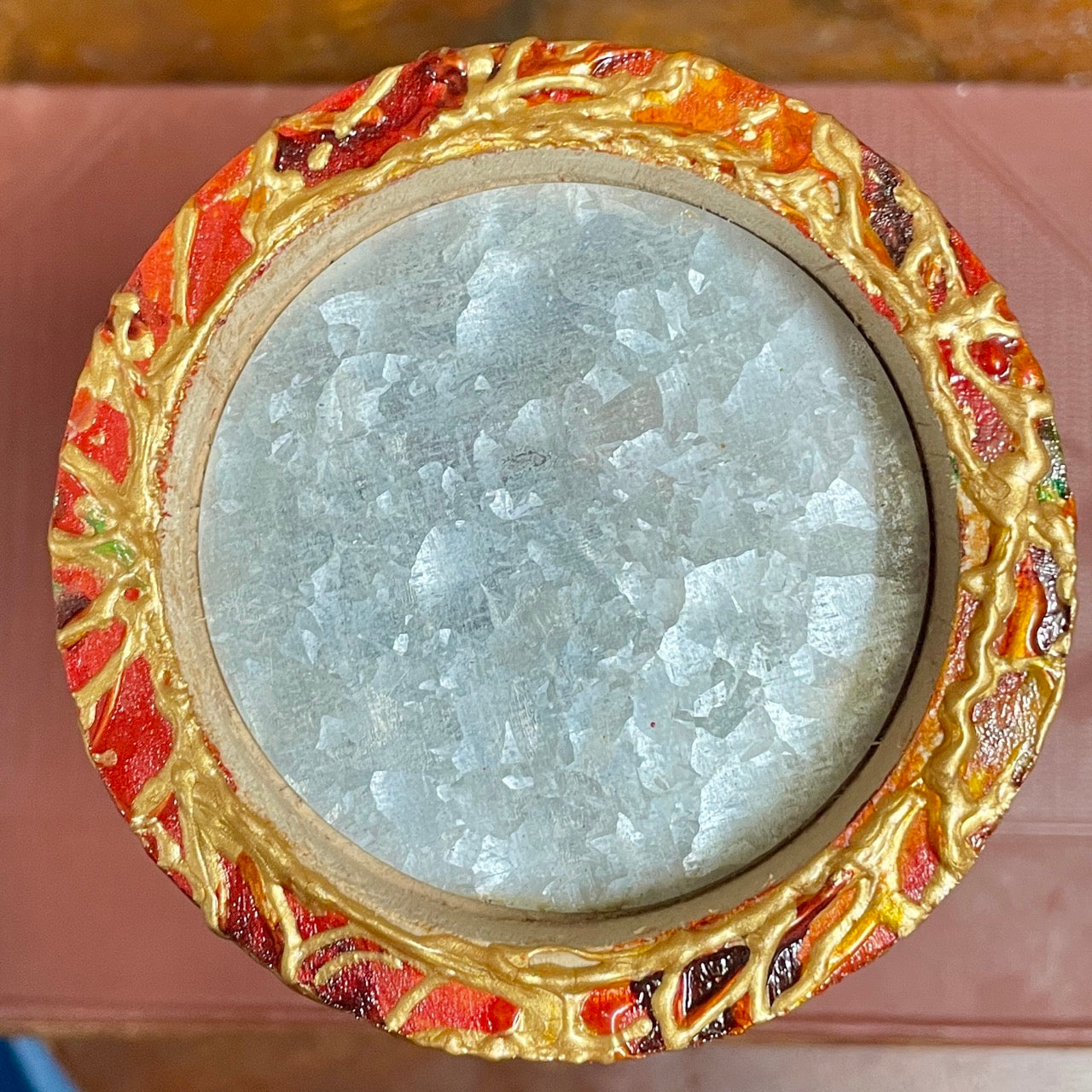 Fox in autumn~ One of a kind wooden candleholder