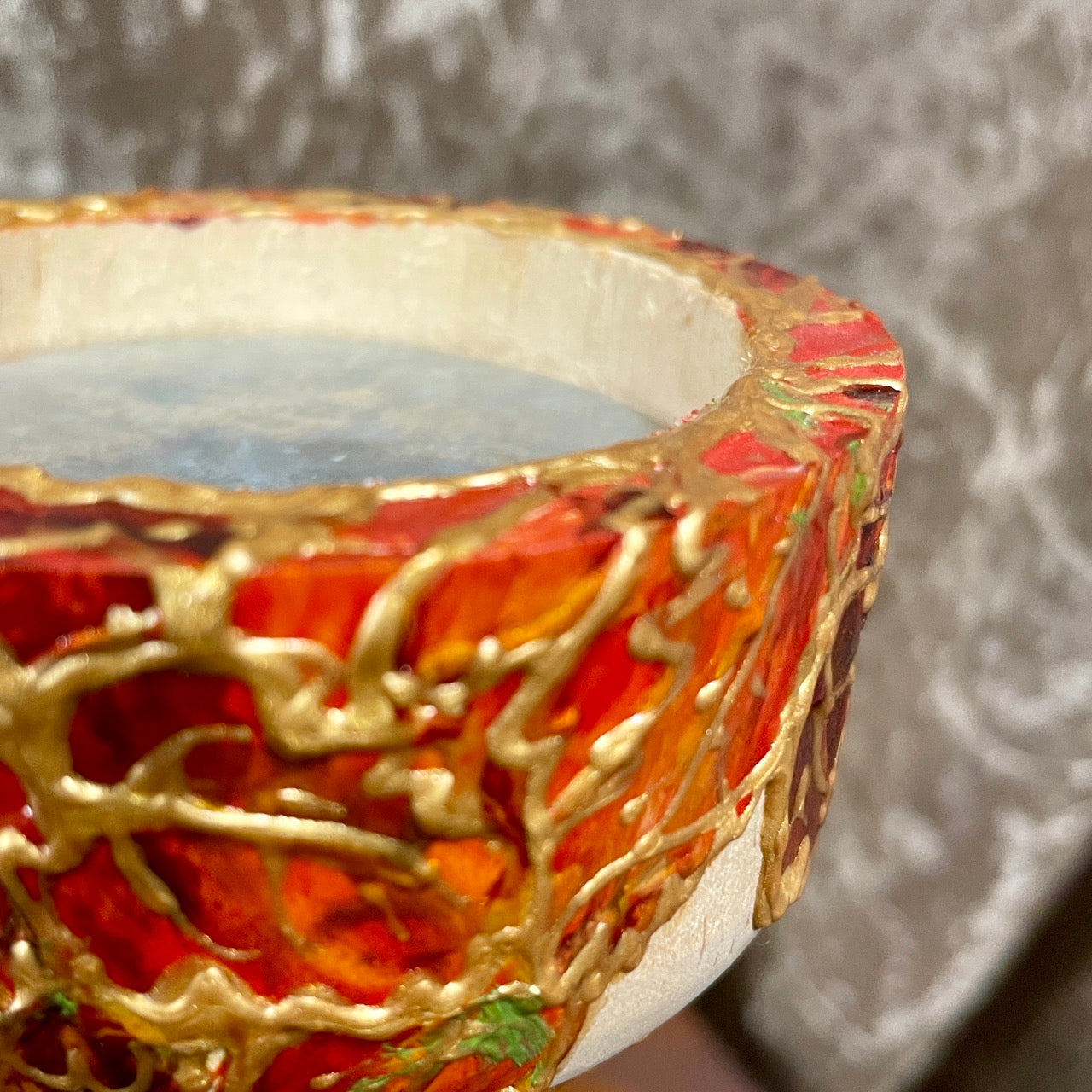 Fox in autumn~ One of a kind wooden candleholder