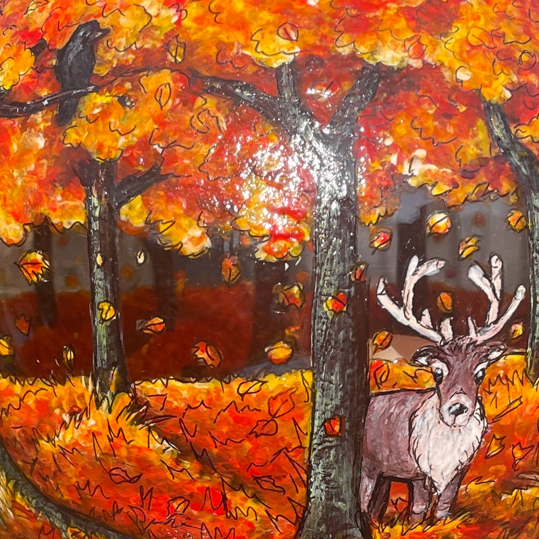 Autumn wood~ One of a kind bowl candleholder