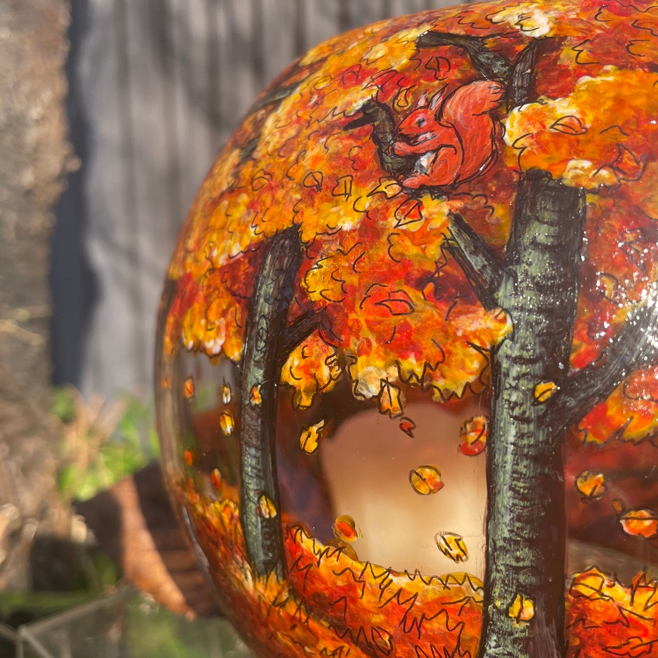 Autumn wood~ One of a kind bowl candleholder