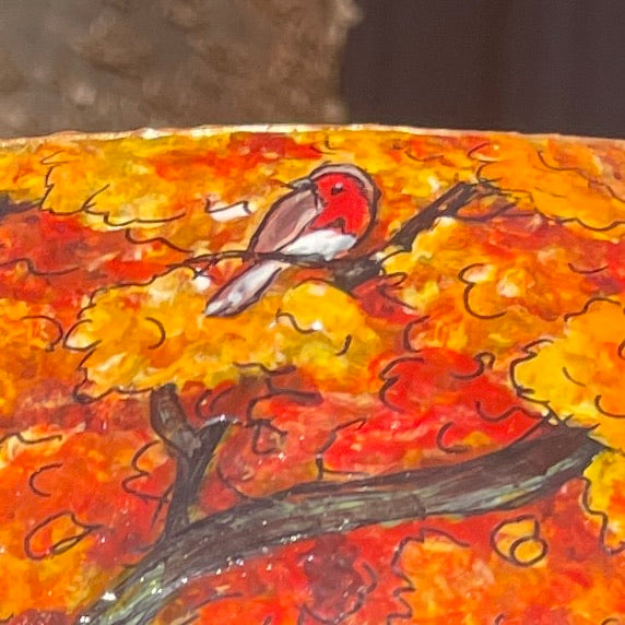 Autumn wood~ One of a kind bowl candleholder