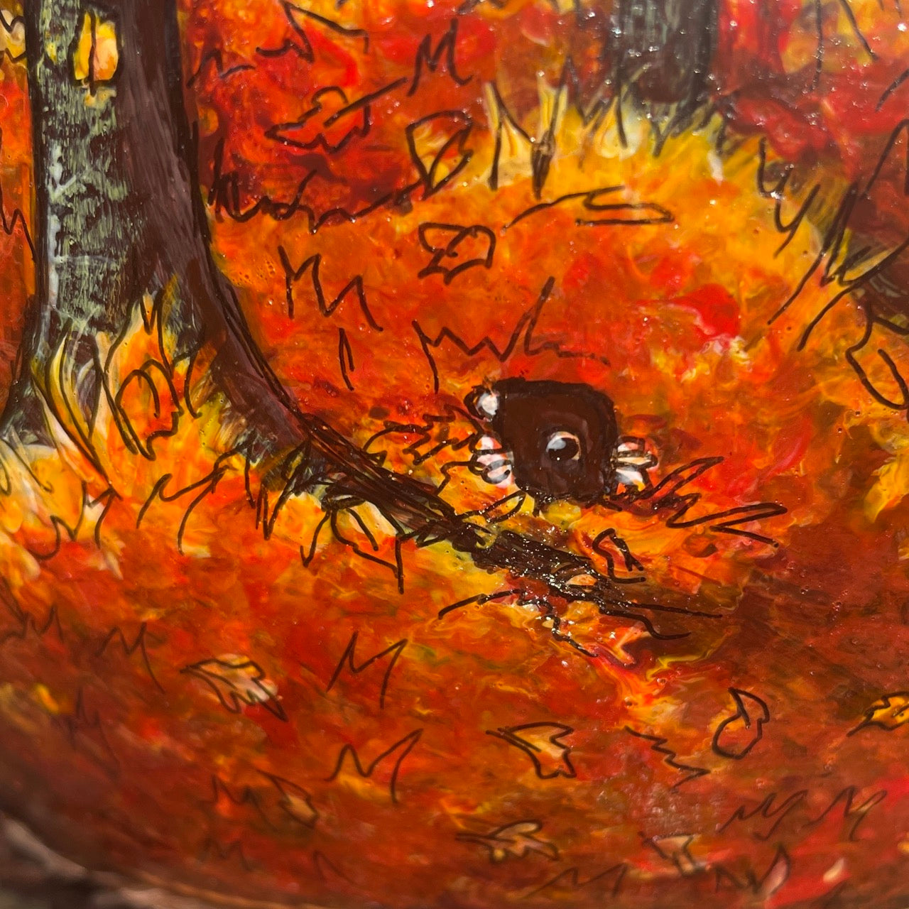 Autumn wood~ One of a kind bowl candleholder