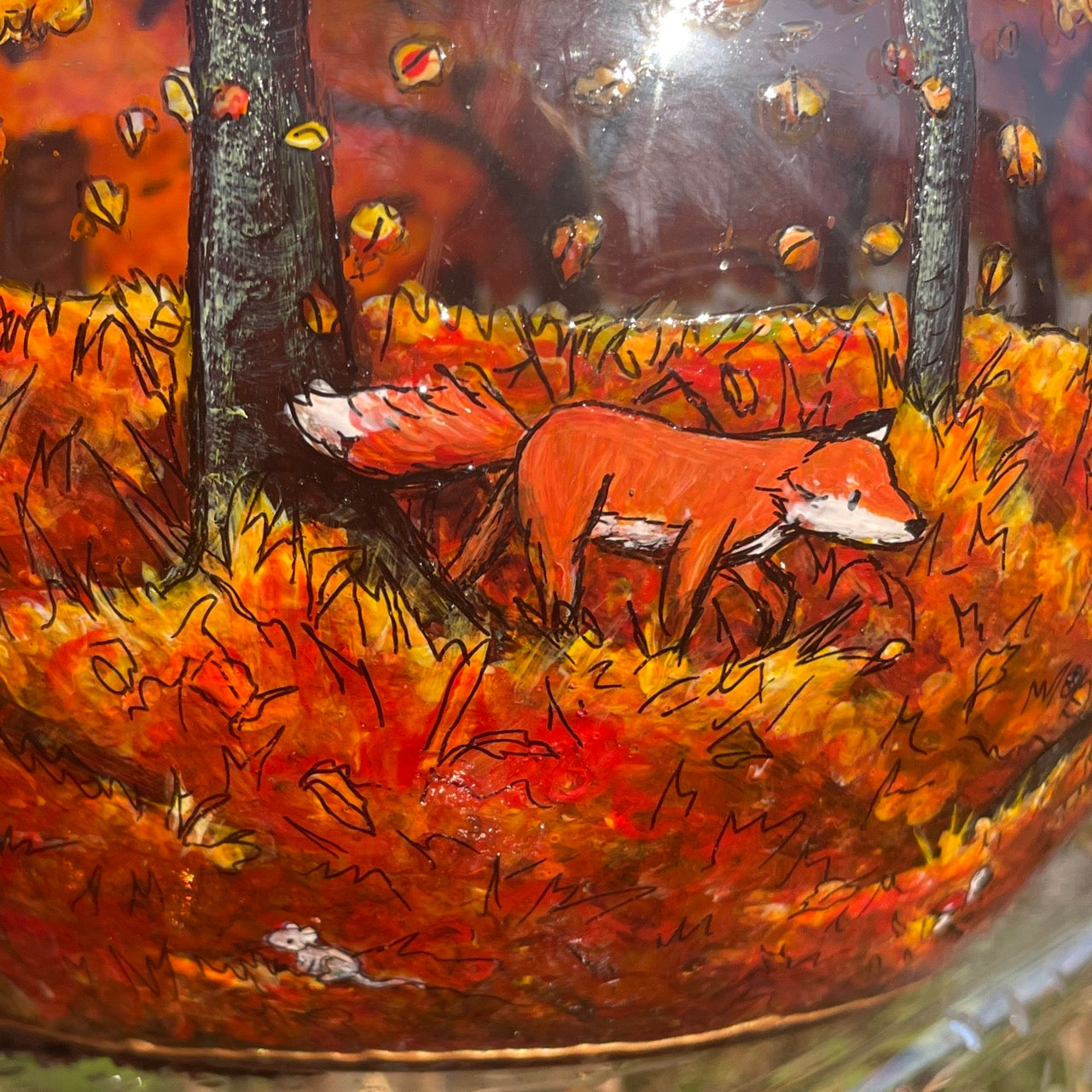 Autumn wood~ One of a kind bowl candleholder