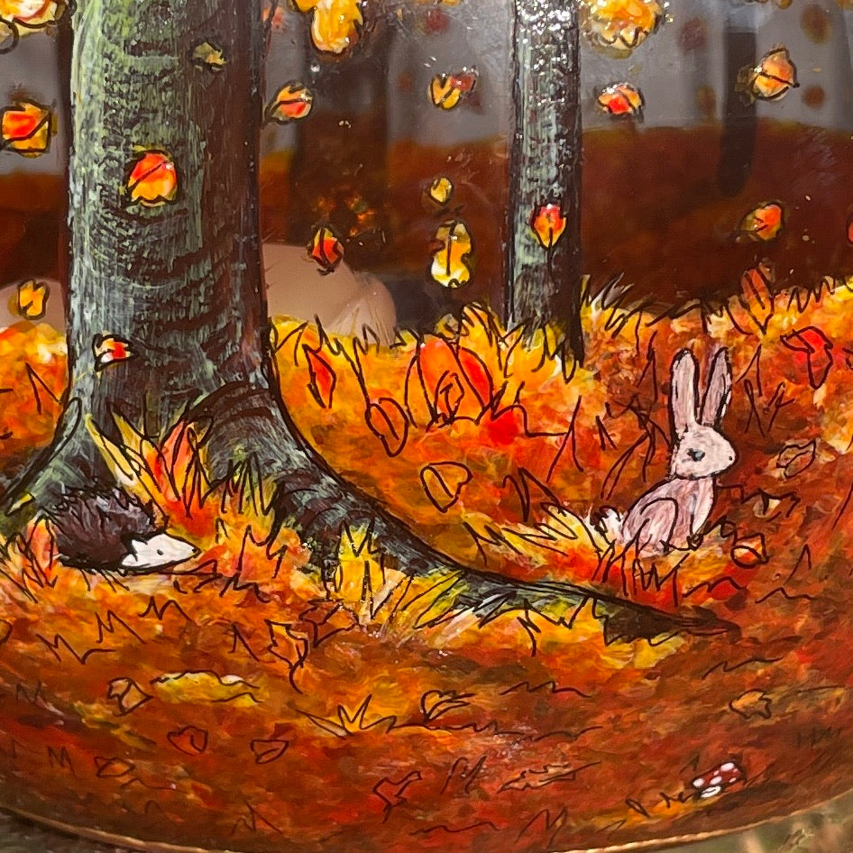 Autumn wood~ One of a kind bowl candleholder