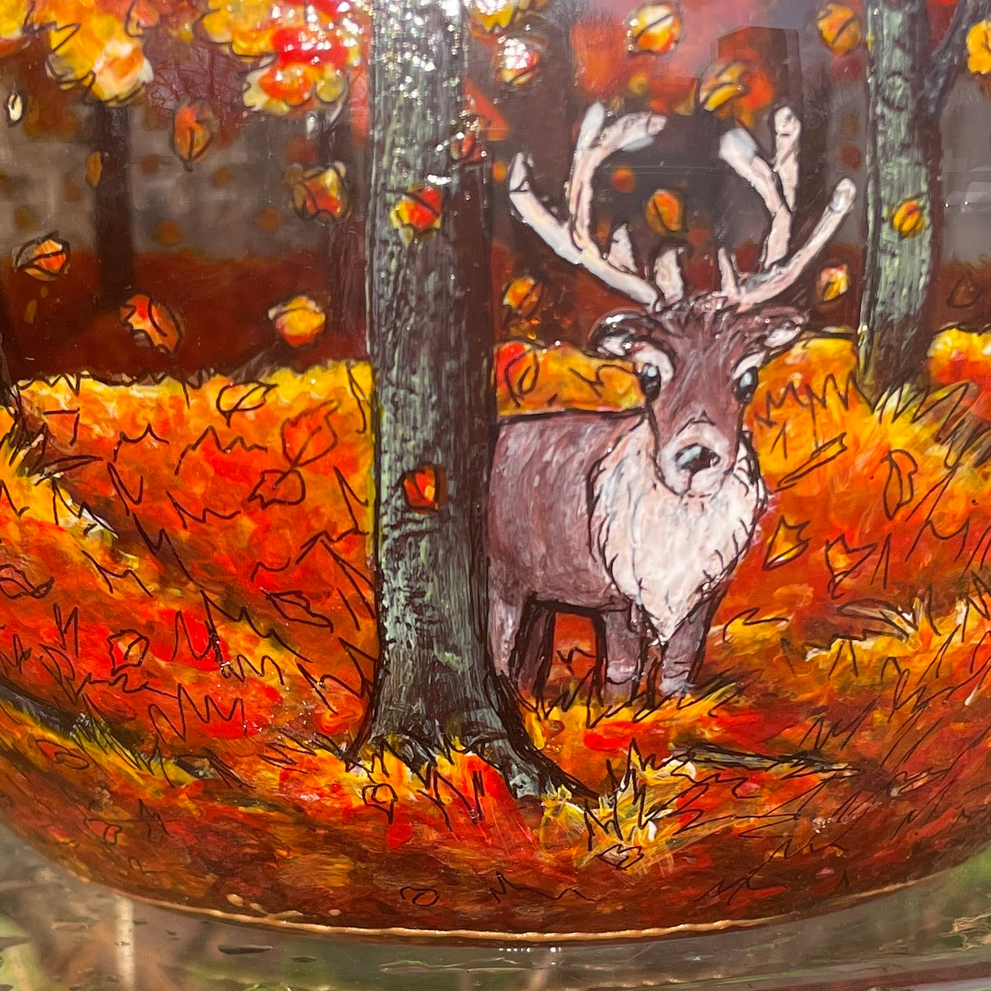 Autumn wood~ One of a kind bowl candleholder