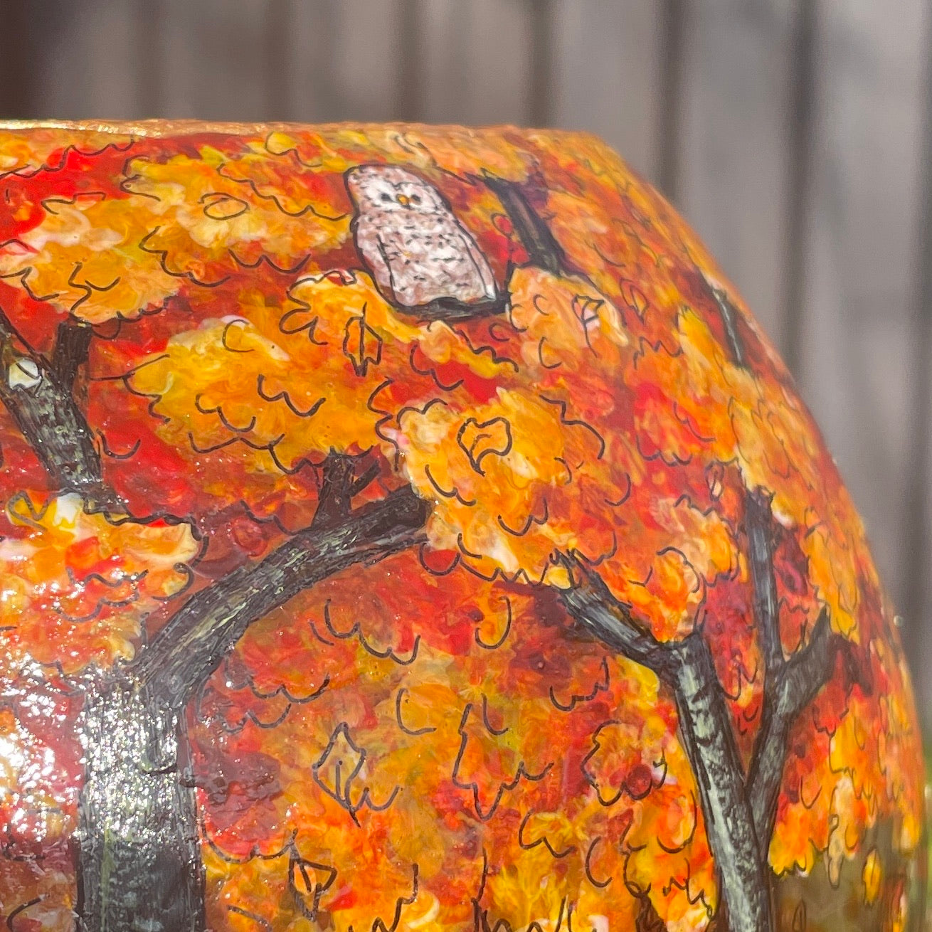 Autumn wood~ One of a kind bowl candleholder