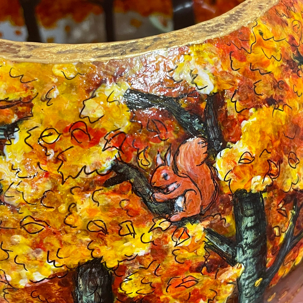 Autumn wood~ One of a kind bowl candleholder