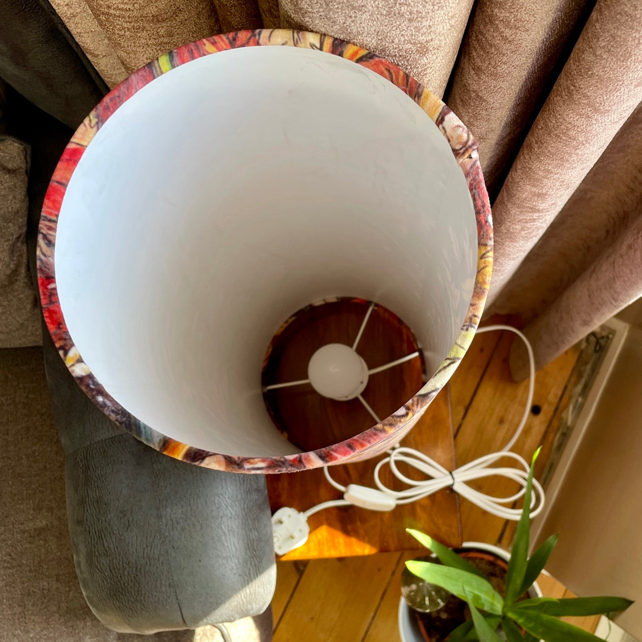 Autumntime~ One of a kind fabric floor lamp