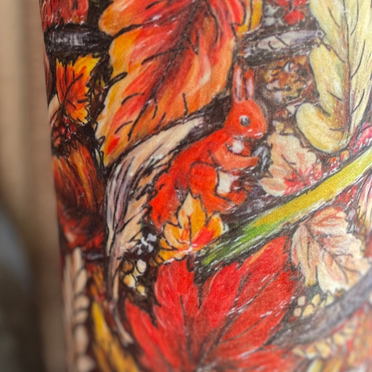 Autumntime~ One of a kind fabric floor lamp